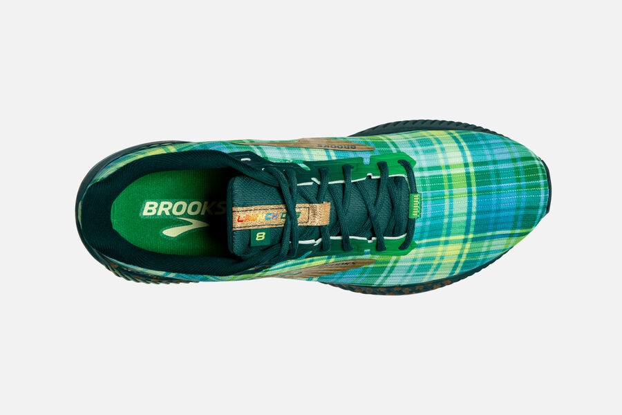 Brooks Israel Launch GTS 8 Road Running Shoes Mens - Green/Gold - YPZ-901456